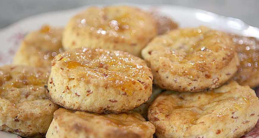 Make these ham and peach biscuits