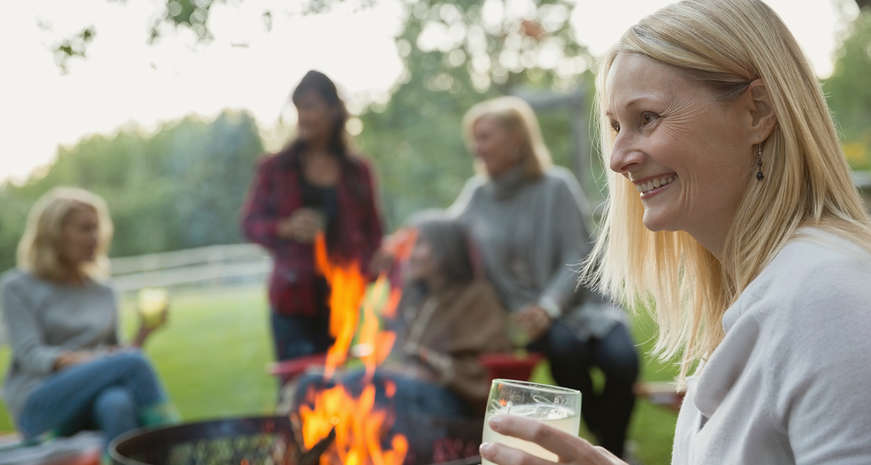 A Texas-style bonfire party