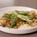 A bowl of savory shrimp and grits