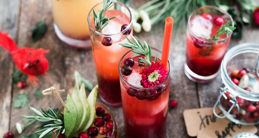 Holiday cranberry cocktails