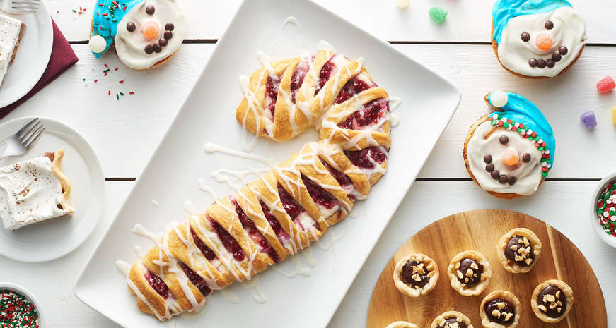 Raspberry-Cream Cheese Candy Cane Crescent Danish