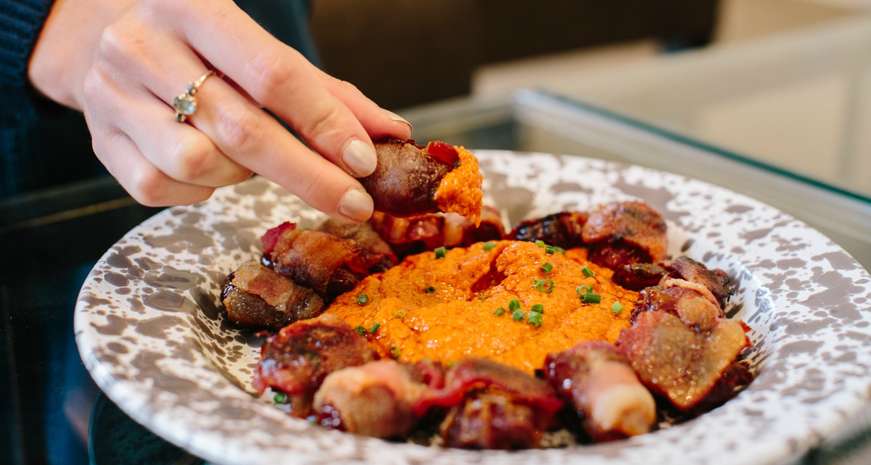 Bacon wrapped dates
