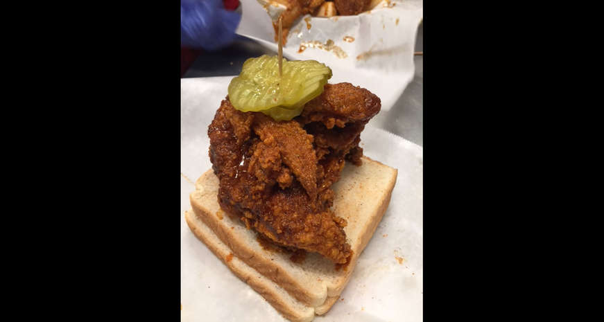 Nashville Hot chicken from Prince's Hot Chicken