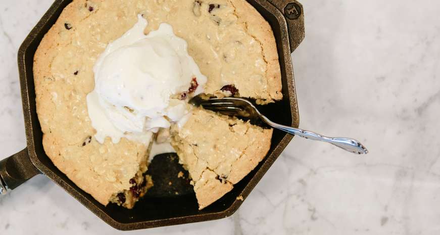 Cast Iron White Chocolate Cranberry Blondies