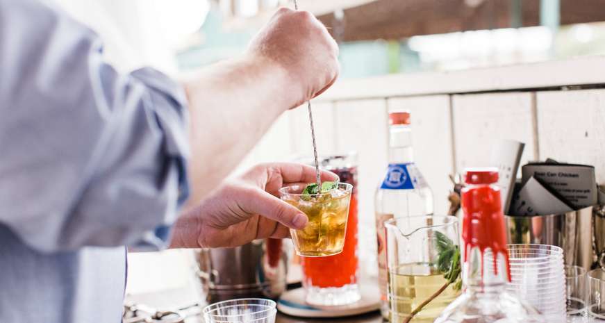 Mixing mint julep