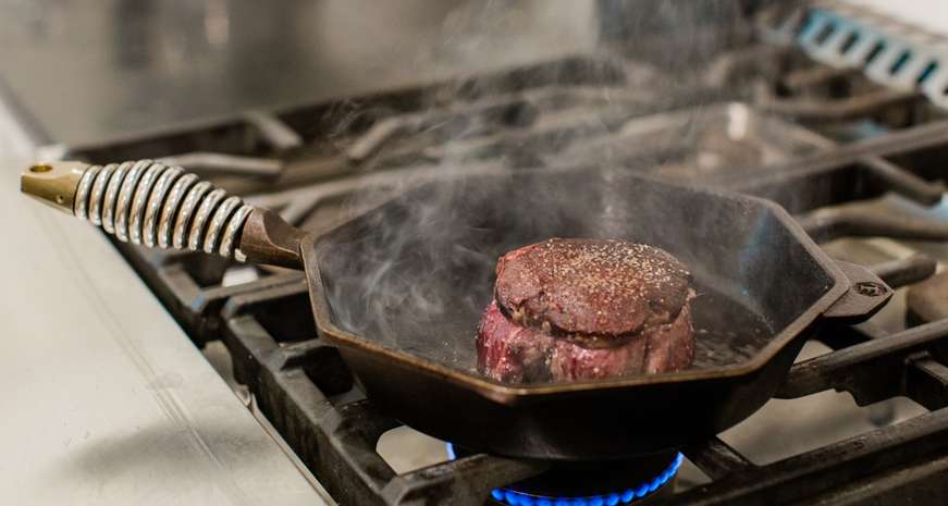Filet mignon in cast iron