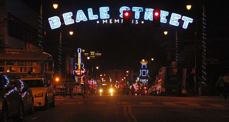 The entrance to Beale Street in Memphis