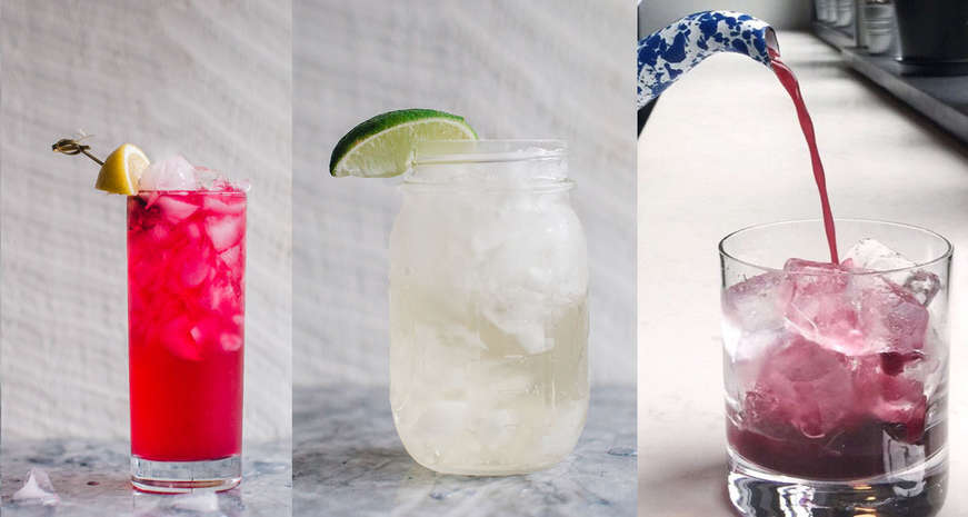 Red, white and blue cocktails