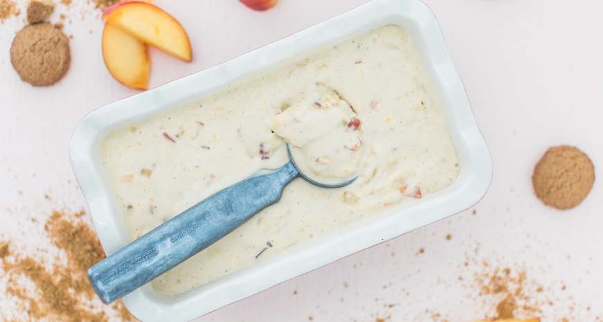 Dairy-free peach cobbler ice cream