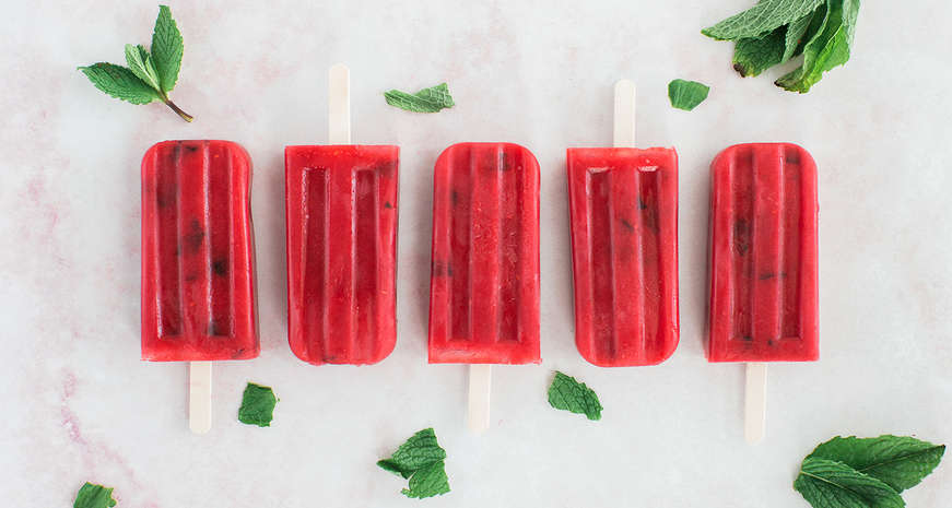 Raspberry Mint Popsicles