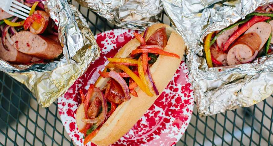 Foil Packet Sausage and Peppers