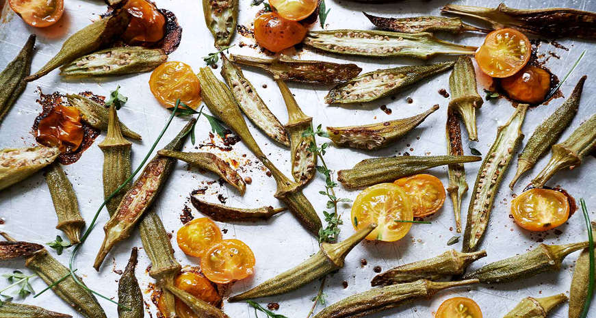 Anne Byrn's Roasted Okra and Tomatoes