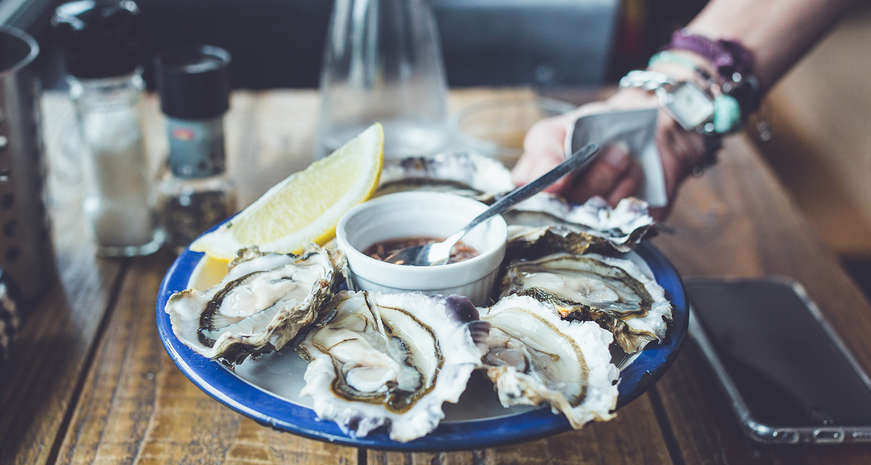 Plate of oysters
