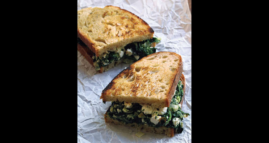 spanakopita grilled cheese
