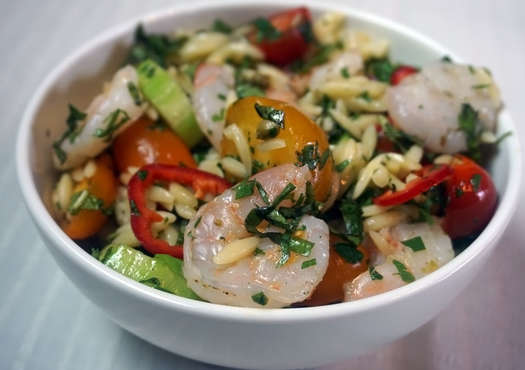 Spicy Shrimp and Orzo Pasta Salad