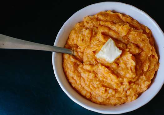 Mashed Garlic Sweet Potatoes