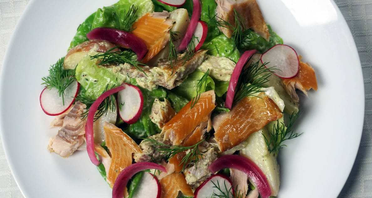 Smoked Trout Salad with Green Goddess Dressing Southern Kitchen