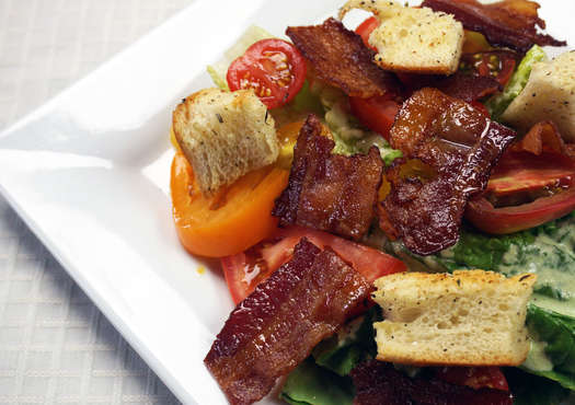 Heirloom Tomato BLT Salad with Green Goddess Dressing
