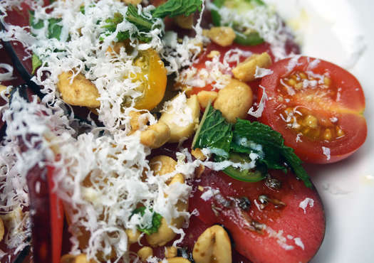 Plum and Tomato Salad with Ricotta