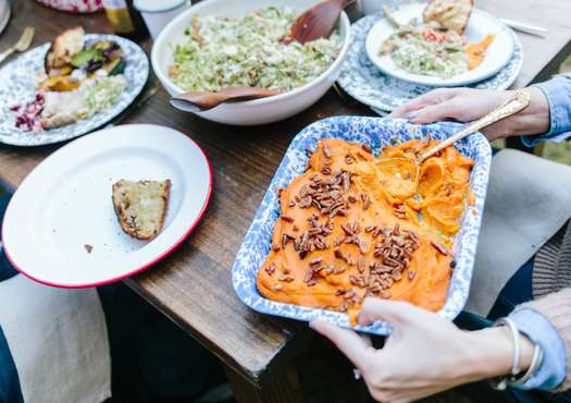 Fire-Roasted Sweet Potatoes with Pecans