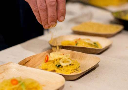 Roasted Spaghetti Squash in Squash Seed Broth